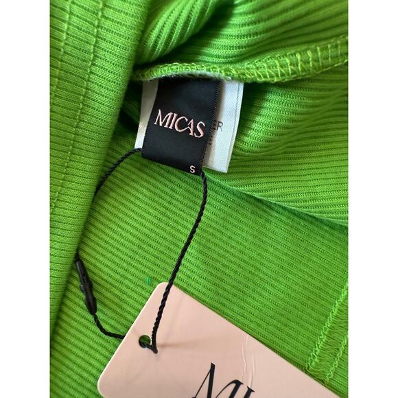Micas Green Cross Backless Mock Neck Tank Mini Dress Stretch Casual Vacation S - Picture 4 of 7